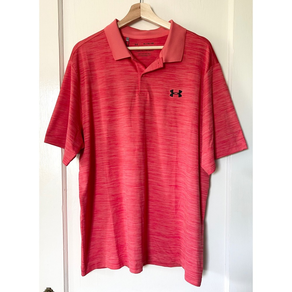 NWT Under Armour Men's Performance 3.0 Polo Shirt Coral Red XL Athletic Golf